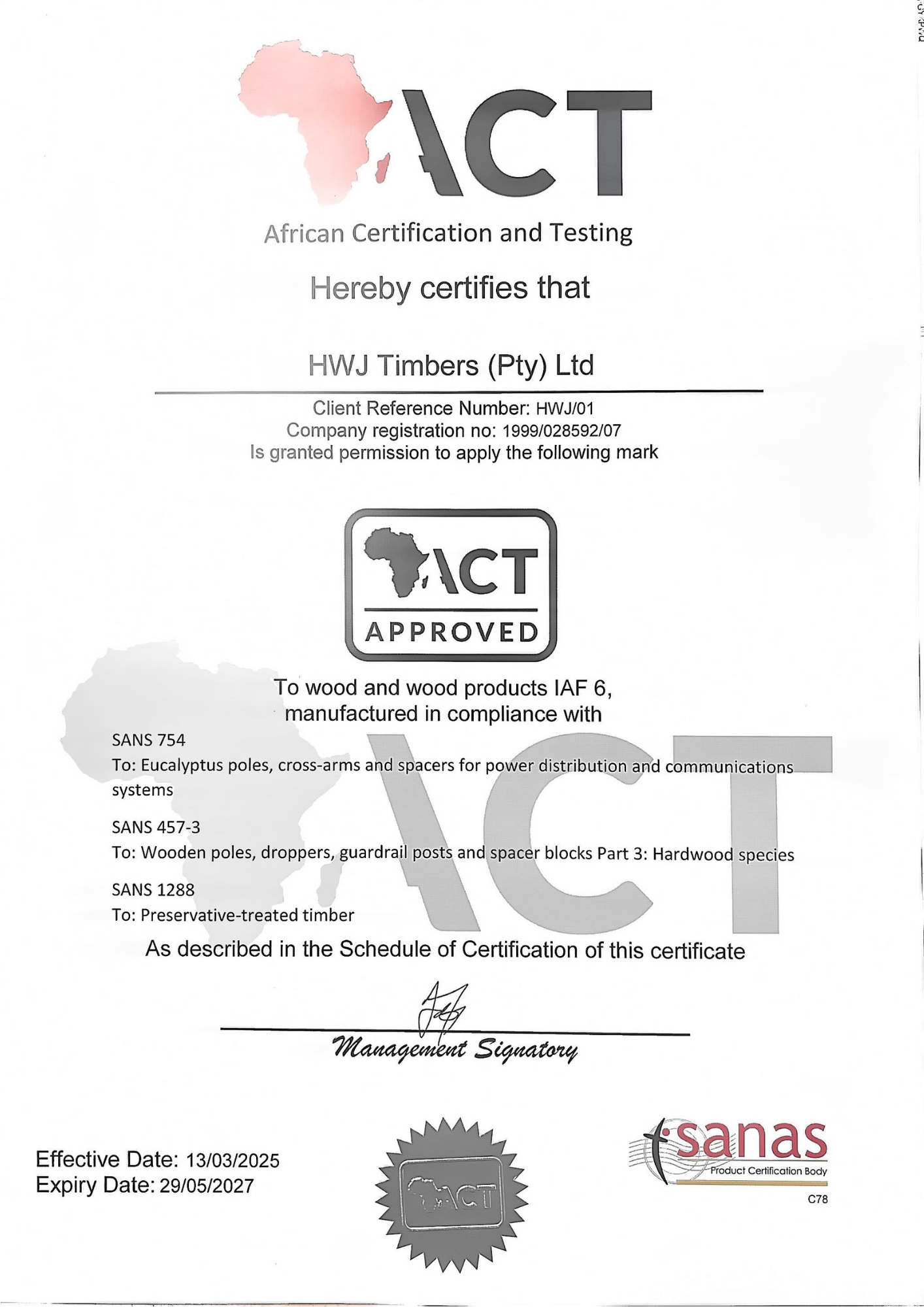 ACT Certificate 2